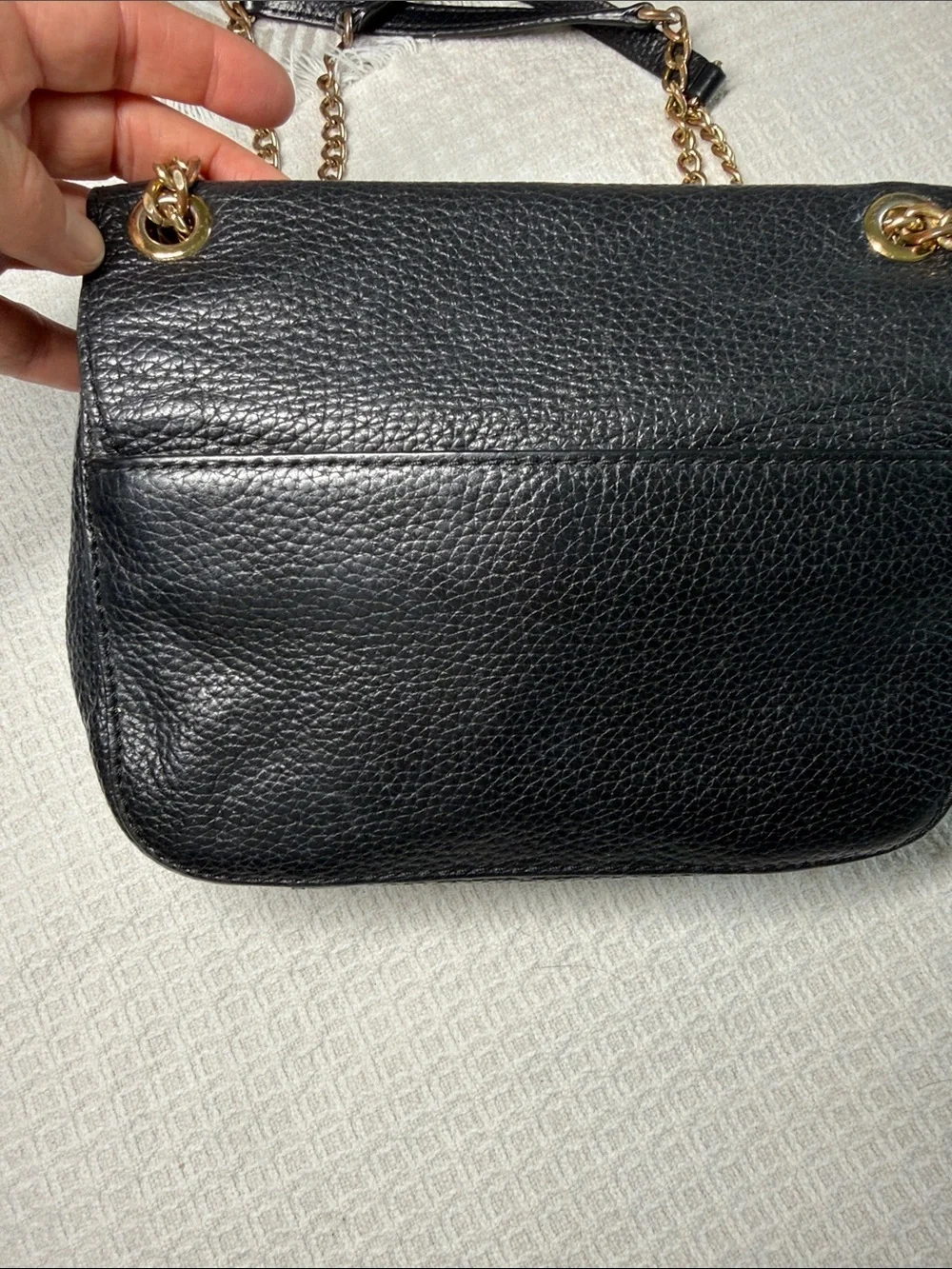 Michael Kors black pebbled leather shoulder or crossbody small bag